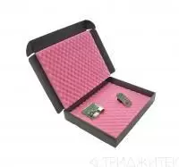 Антистатическая картонная коробка, с розовым поролоном внутри, 229x191x64