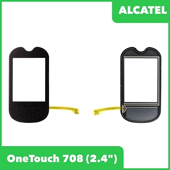 Сенсорное стекло (тачскрин) для Alcatel One Touch 708, черный