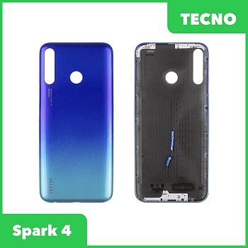 Задняя крышка для Tecno Spark 4 (KC8) (синий)